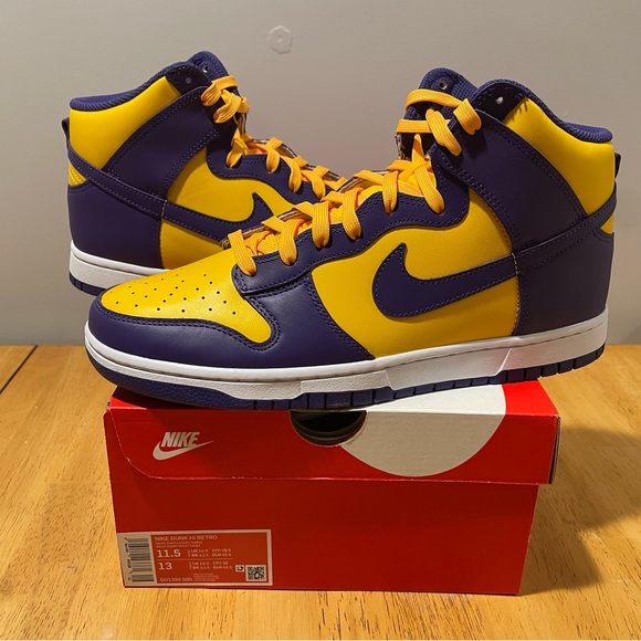 Nike Other - Nike Dunk High Lakers, sz 11.5, Ds, guaranteed authentic